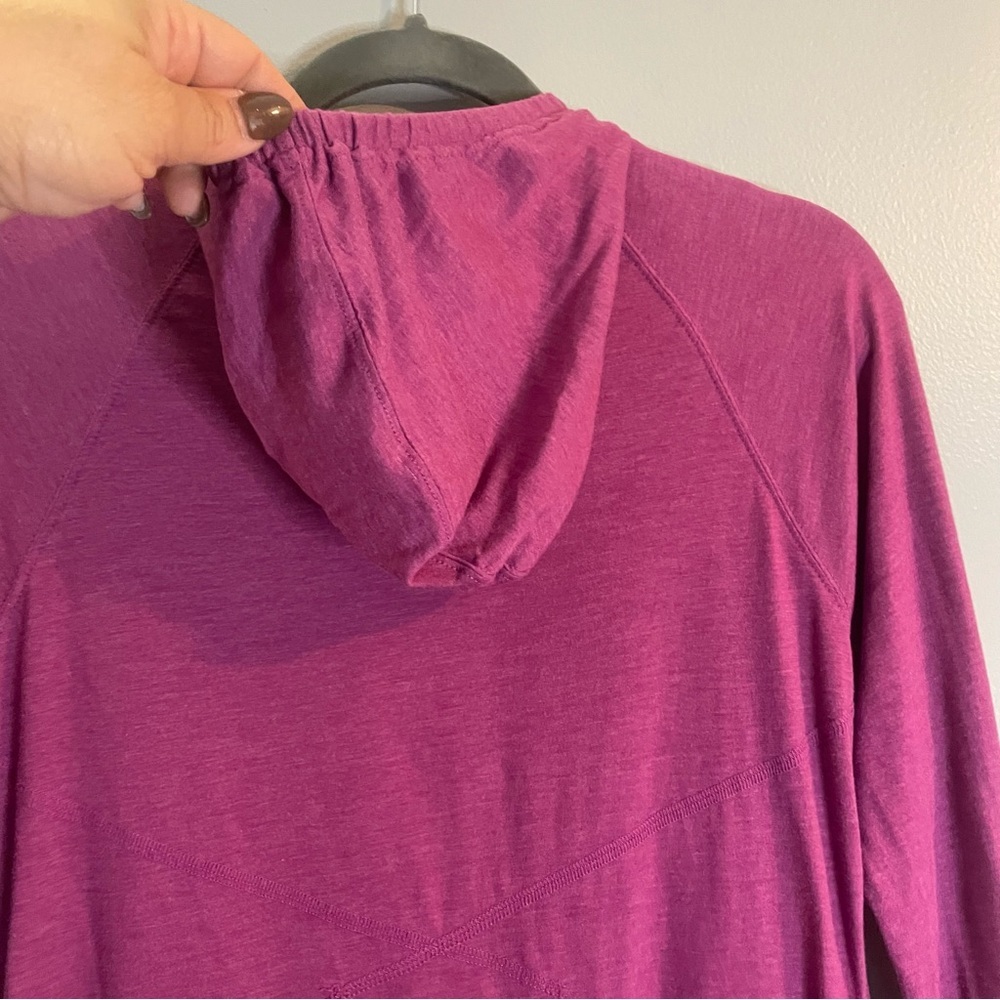 ATHLETA TRIUMPH HOODIE SWEATSHIRT short DRESS SZ/Med Fuchsia Color. - Picture 8 of 11